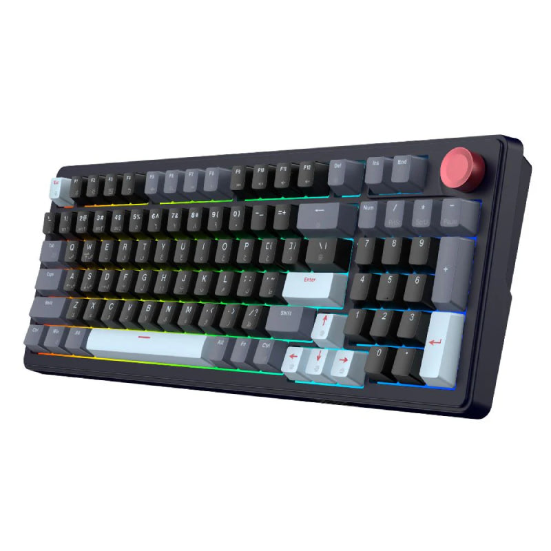 SADES Skyblade 97لوحة مفاتيح  الألعاب  لاسلكي  مضغوط 97 مفتاحًا بنسبة تغطية 98٪ مع RGB مع ومقبض متعدد الوظائفلوحة مفاتيح  أسود