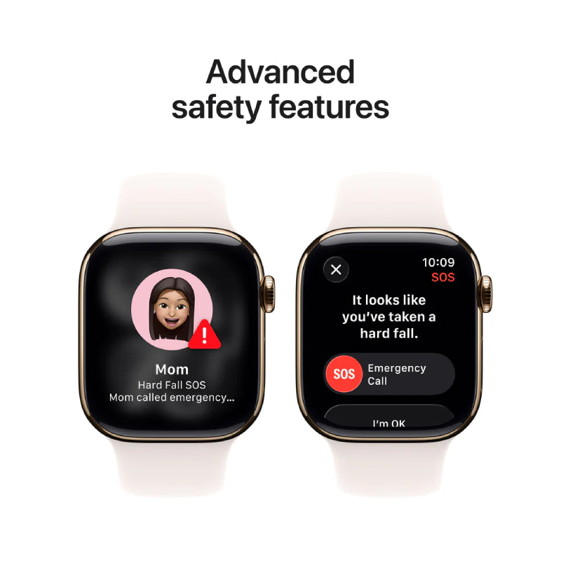 Apple Watch Series 11 - LTPO OLED / 64GB / 46mm / Bluetooth / Wi-Fi + Cellular / Small/Medium / Gold Titanium Case with