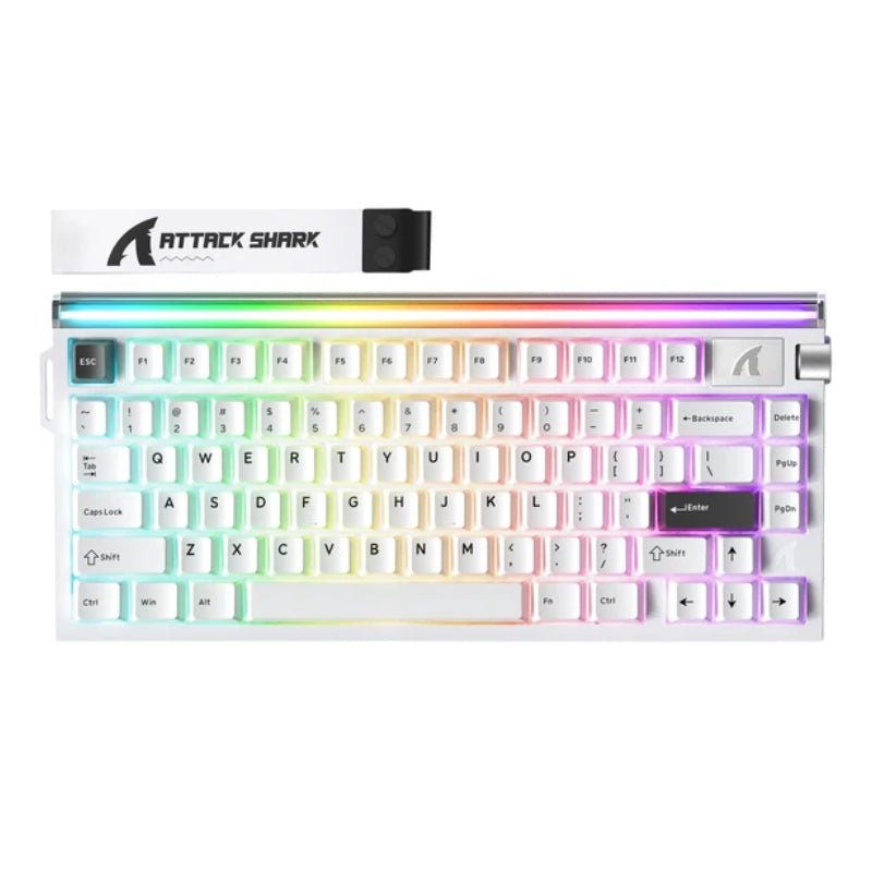 ATTACK SHARK R85 HE Rapid Trigger Keyboard Magnetic Switch with Custom Lightbox - White