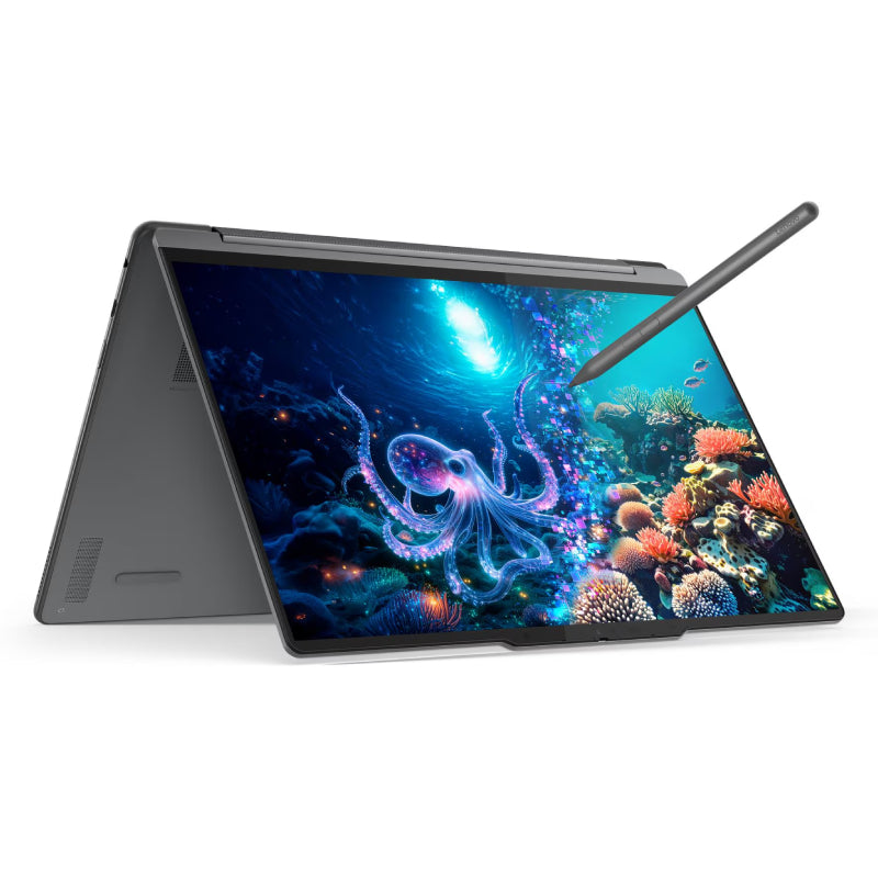 لينوفو يوجا 2-in-1 الجيل Copilot+ جهاز كمبيوتر  14" 2.8K WQXGA+ (2880x1800) OLED متعددة اللمس  ألترا 258V / 32 جيجابايت  1 تيرابايت NVMe م.2 إس إس دي) / إنتل  تعزيز, فوق إلى TOPS / ويندوز 11 هوم  لينوفو يوجا قلم  Arb/Eng / 2YW / Luna رمادي  لابتوب