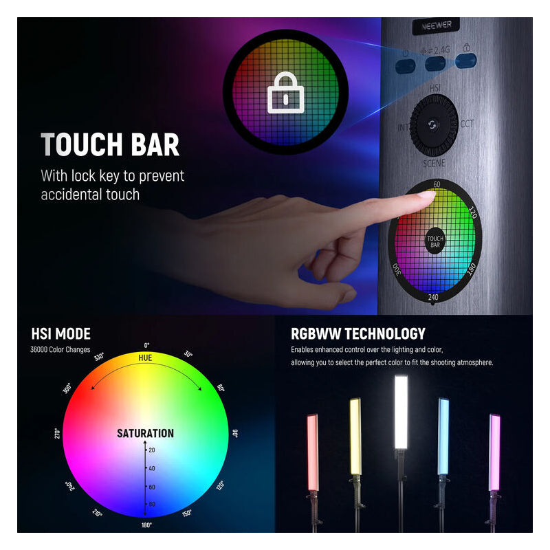NEEWER BH30S RGB LED Tube Light Wand