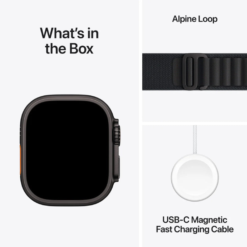 Apple Watch Ultra 3 - LTPO OLED / 64GB / 49mm / Bluetooth / Wi-Fi / Cellular / Small / Black Titanium Case with Black