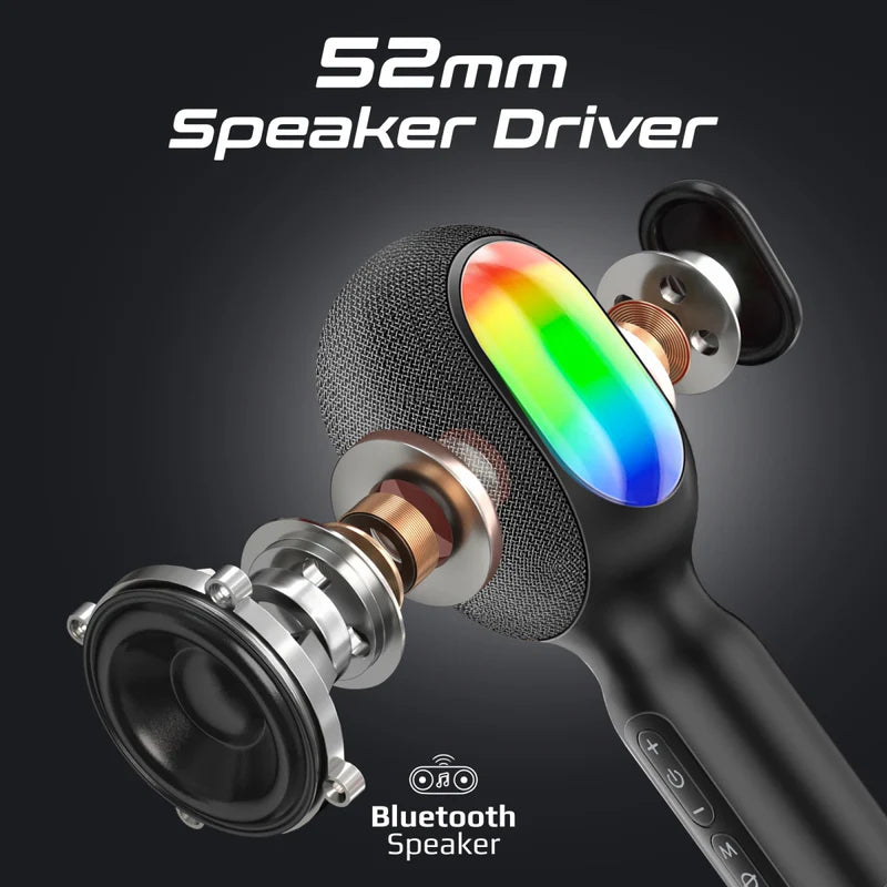 ميكروفون  ومكبر صوت لاسلكي 5 في 1 من PROMATE مع  إضاءةديناميكي