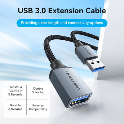Vention USB 3.0 Extension Cable - 1.5M / Black