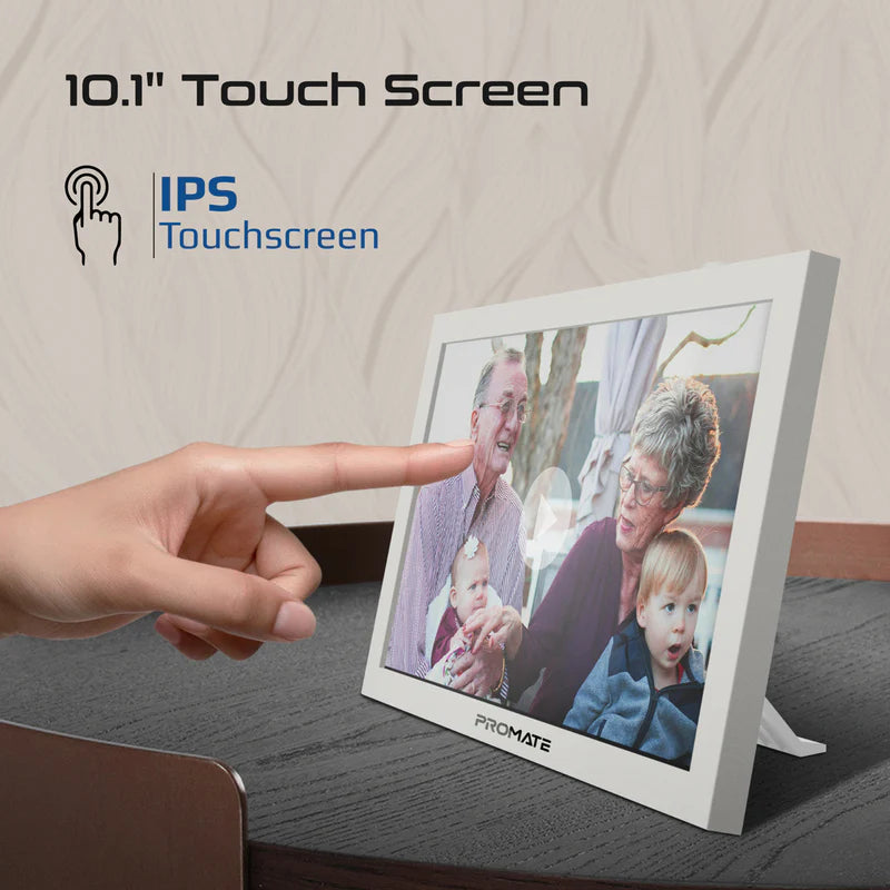 PROMATE 10.1" Vibrant Full HD Smart Multimedia Wi-Fi Digital Photo Frame - White