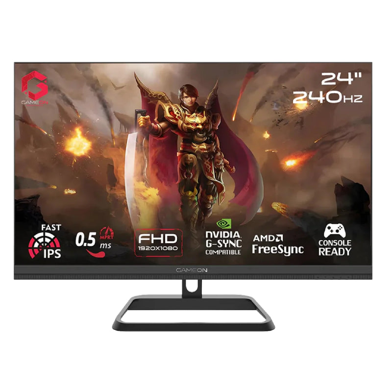 GAMEON Midnight Pro Series GOM24FHD240IPS Gaming Monitor - 24" FHD / 240Hz / 0.5ms / HDMI 2.1 / DP 1.4 - Black