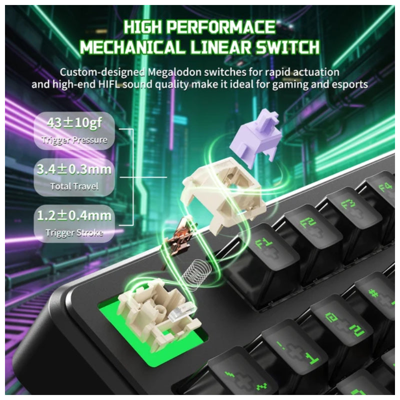 ATTACK SHARK X87 ULTRA Wireless Mechanical Keyboard With 8K Wireless Receiver -  Shadow Jade