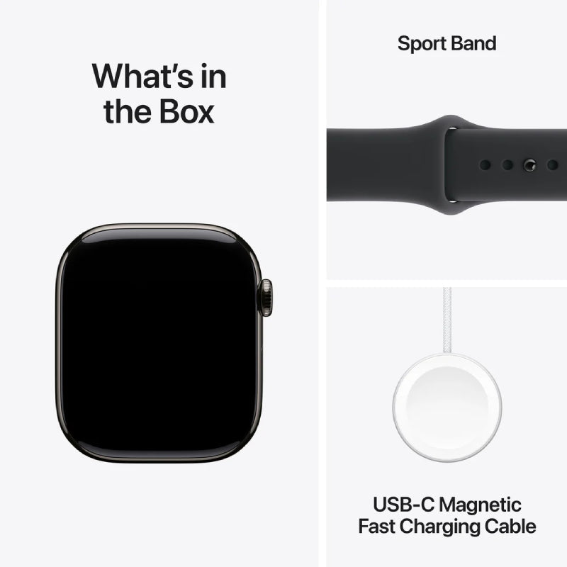 Apple Watch Series 11 - LTPO OLED / 64GB / 42mm / Bluetooth / Wi-Fi + Cellular / Medium/Large / Slate Titanium Case