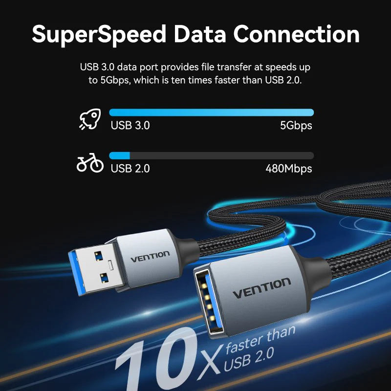 Vention USB 3.0 Extension Cable - 0.5M / Black