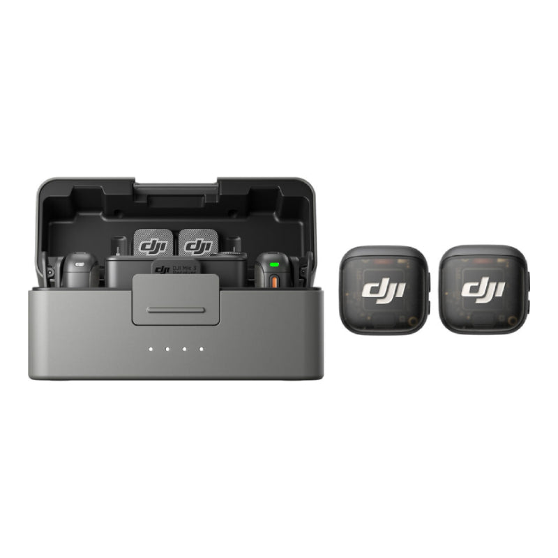 DJI Mic 3 (2 TX + 1 RX + Charging Case) Compact Wireless Microphone System