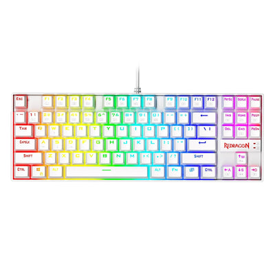 Redragon K552W-RGB 60% Mechanical Gaming Keyboard - Wired / 87 Keys / White