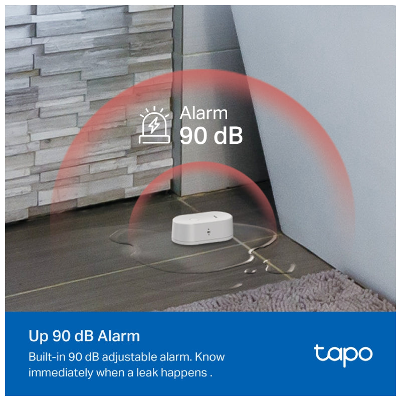 TP-Link (Tapo T300) Smart Water Leak Sensor - Up to 90dB Alarm / Drip & Leak Alert