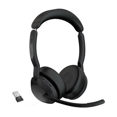 سماعة رأس  Jabra Evolve2 55 Link380a يو اس بي MS ستيريو سماعة رأس  لاسلكي  أسود