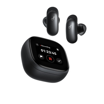 ماكس Soundcore Liberty 5 برو ماكس  مع حافظة  ذكي  مزودة بخاصية نوت مع حافظة  بلوتوث أسود ميدنايت