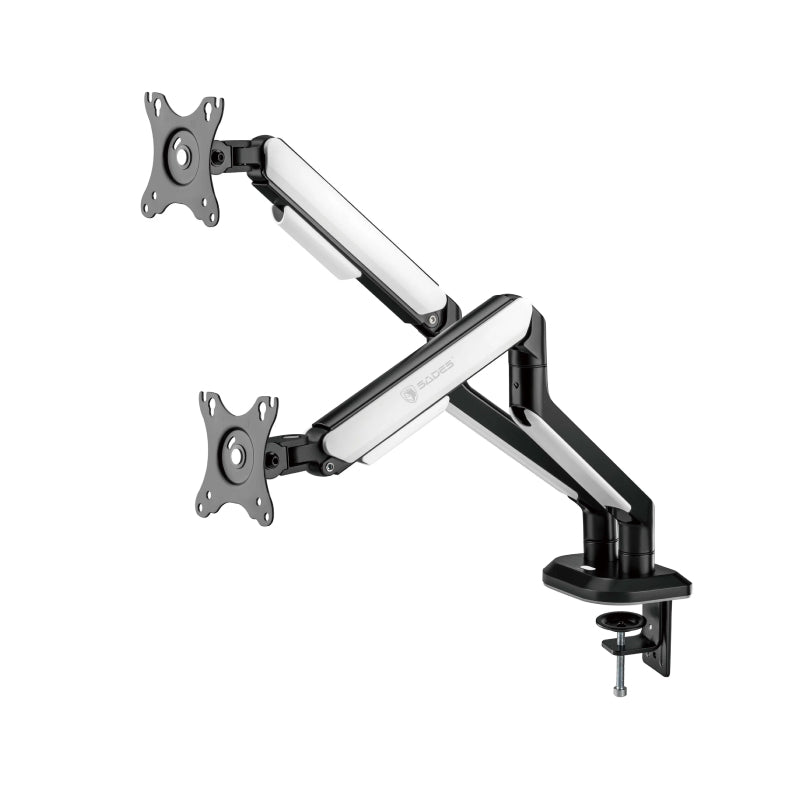 SADES Apep SA-MS02 Dual Monitor Mount Arm (Max Screen size 32"/9KG Per ARM) - White