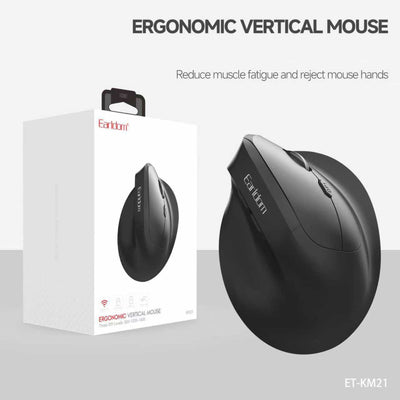 Earldom KM21 Ergonomic Vertical Mouse - Black