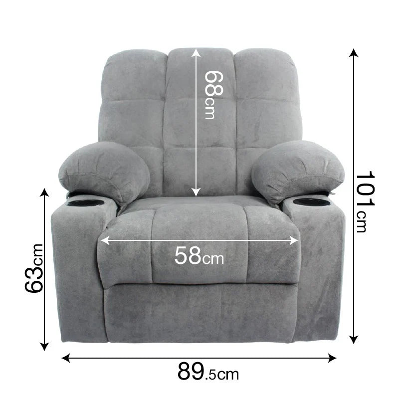 Black Bull Premium Sofa Swivel Rocker Recliner Size - Fabric Light Grey