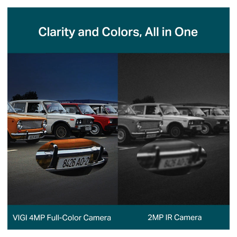TP-Link VIGI C540V VIGI 4MP Outdoor Full-Color Dual-Lens Varifocal Pan Tilt Network Camera - 4MP / Up to 25fps / Two-Way / Night Vision