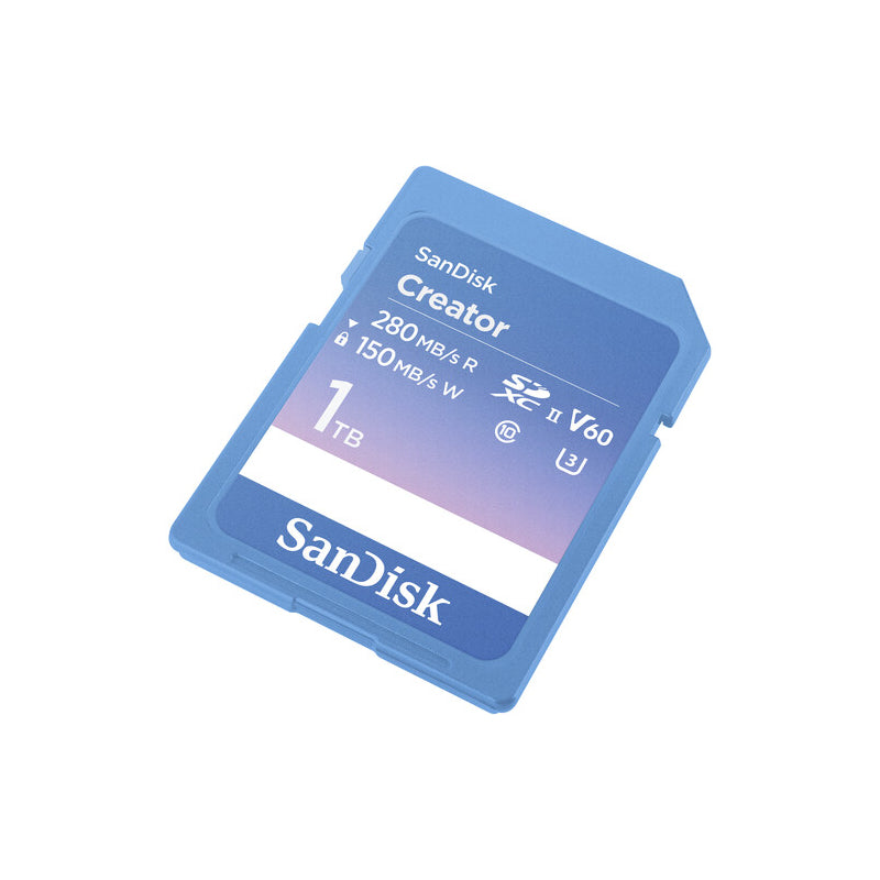 بطاقة ذاكرة سانديسك Creator SD UHS-II - سعة 1 تيرابايت / سرعة تصل إلى 280 ميجابايت/ثانية