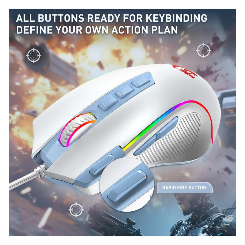 Redragon S139 The Perfect Gaming Combo (Mechanical Keyboard and Mouse Combo Set) - Wired / White/Blue
