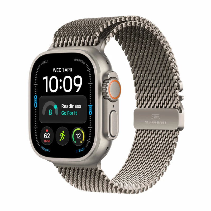 Apple Watch Ultra 4 - LTPO OLED / 64GB / 49mm / Bluetooth / Wi-Fi / Cellular / Large / Natural Titanium Case with Natural Milanese Loop