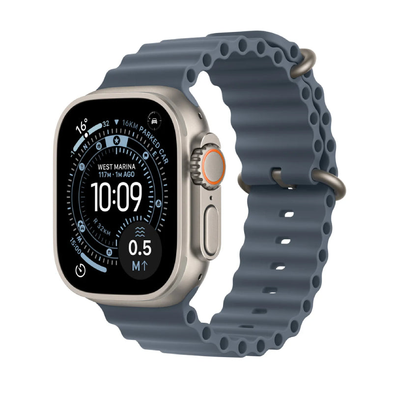 Apple Watch Ultra 3 - LTPO OLED / 64GB / 49mm / Bluetooth / Wi-Fi / Cellular / Natural Titanium Case with Anchor Blue