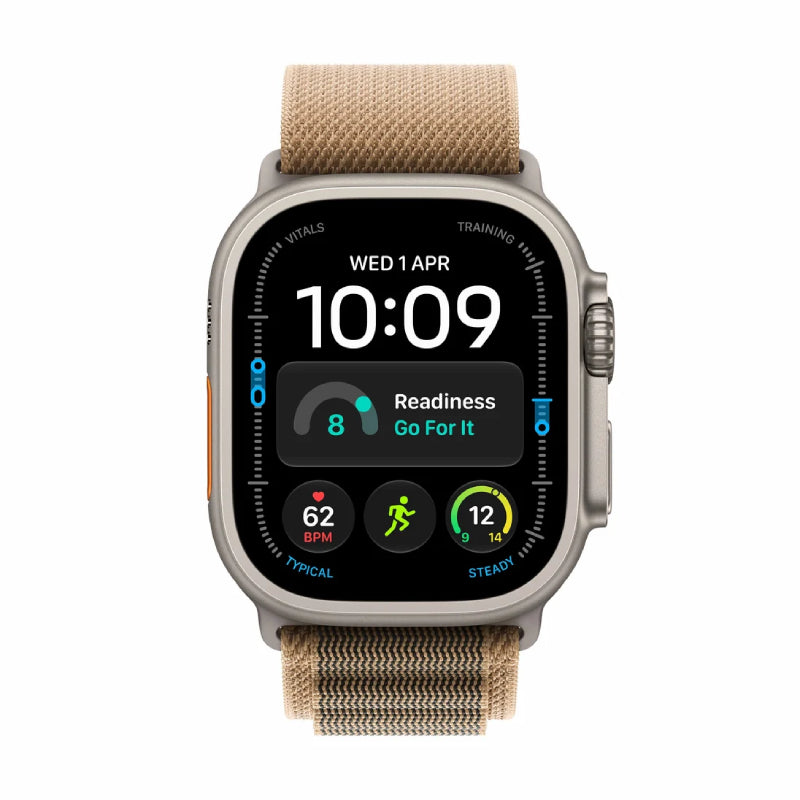 Apple Watch Ultra 4 - LTPO OLED / 64GB / 49mm / Bluetooth / Wi-Fi / Cellular / Large / Natural Titanium Case with Desert Alpine Loop