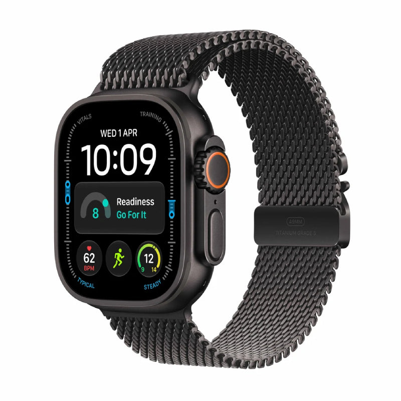 Apple Watch Ultra 4 - LTPO OLED / 64GB / 49mm / Bluetooth / Wi-Fi / Cellular / Medium / Black Titanium Case with Black Milanese Loop