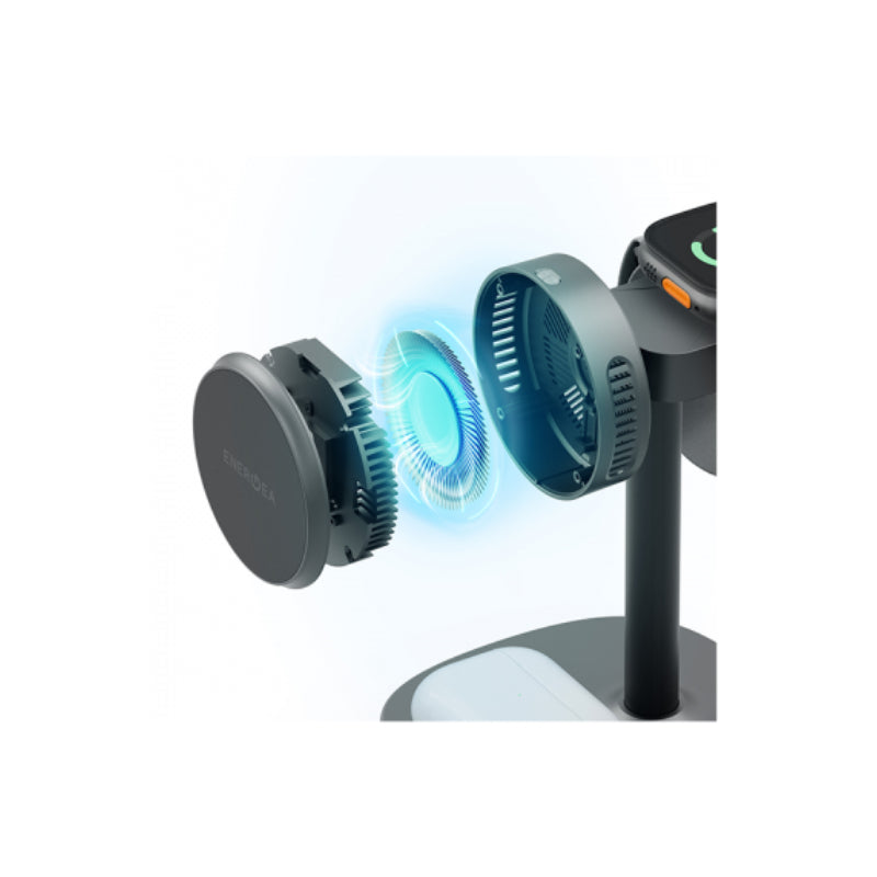 Energea Magarctic Stand Cool Charging Stand With Retractable Cable - 65W / Gunmetal