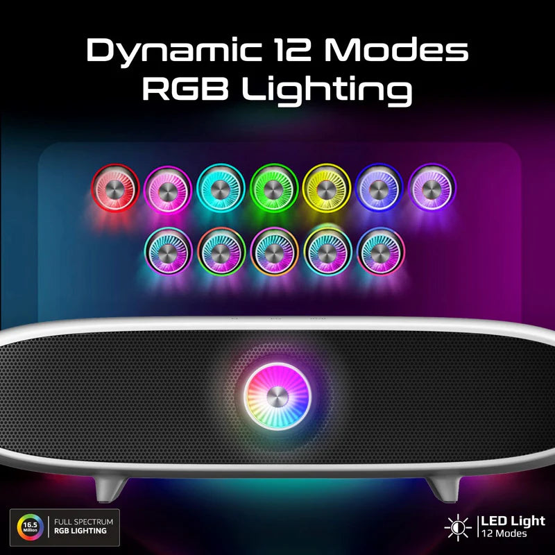 مكبر صوت لاسلكي PROMATE Delta-X 20W تعزيز السماعات تعزيز الصوت الجهير لاسلكي - فوق إلى / 6400 مللي أمبير في الساعة / أبيض