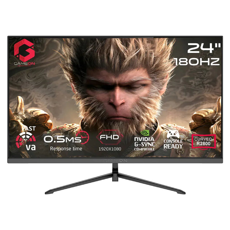 GAMEON GC24F180VA Pro Series FHD Curved Gaming Monitor - 24" FHD / 180Hz / 0.5ms / HDMI 2.1 / DP 1.4 - Black