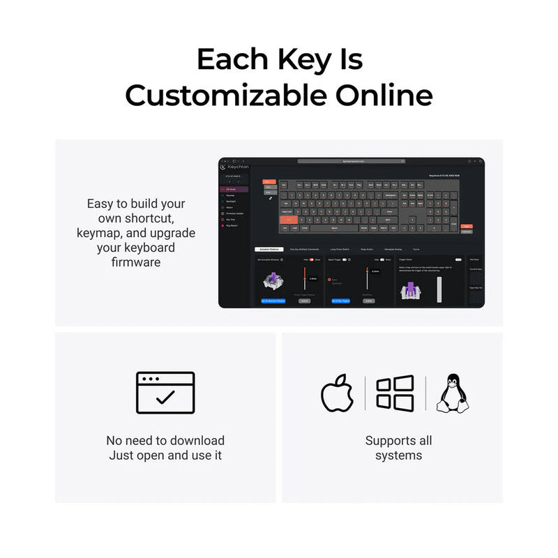 Keychron K10 HE Special Edition Wireless 80% Wireless Mechanical Keyboard BT 5.1 / 2.4GHz / USB-C (Arabic Layout) - White