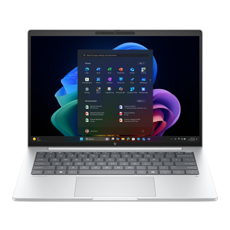 HP EliteBook 8 G1i Next Gen AI PC - 14" WUXGA / Ultra 7 258V / 32GB / 1TB (NVMe M.2 SSD) / Win 11 Pro / Eng/arab keys / Glacier silver / 1YW - Laptop