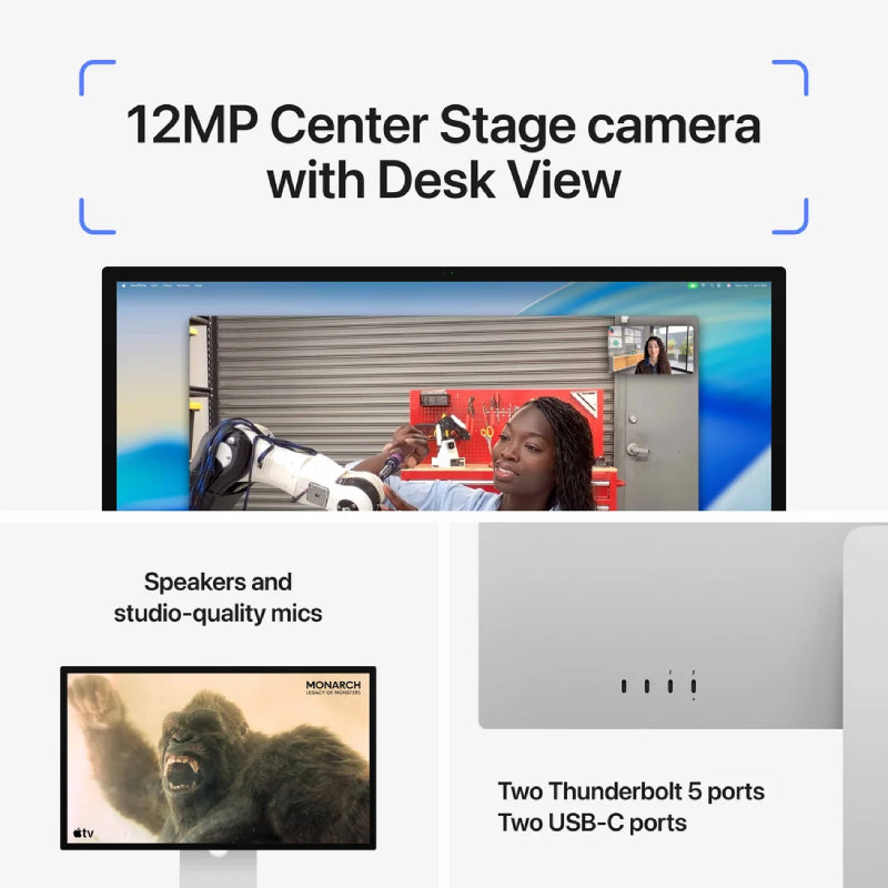 Apple Studio Display With Tilt and Height Adjustable Stand - Standard Glass/ Thunderbolt 5 / 27.0" 5K Retina / 600 nits / USB-C / (2026 Model)