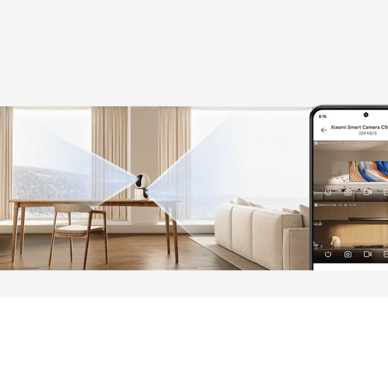 Xiaomi Smart Camera C500 Dual - 4MP / Infrared Night Vision / Two-way Intercom / Dual-Camera AI Detection / Pan-Tilt-Zoom (PTZ) / White
