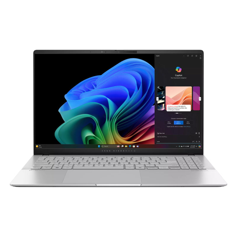 ASUS Vivobook S15 (S5507) Copilot+ PC - 15.6 3K OLED / Snapdragon X Plus / 16GB / 1TB (NVMe M.2 SSD) / 1YW / Cool Silver - Laptop
