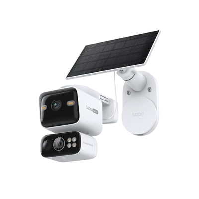TP-Link Tapo C645D KIT Solar-Powered Dual-Lens Pan/Tilt Security Camera Kit - 2K 3MP / Up to 15fps / Two-Way / AI Detection / Night Vision