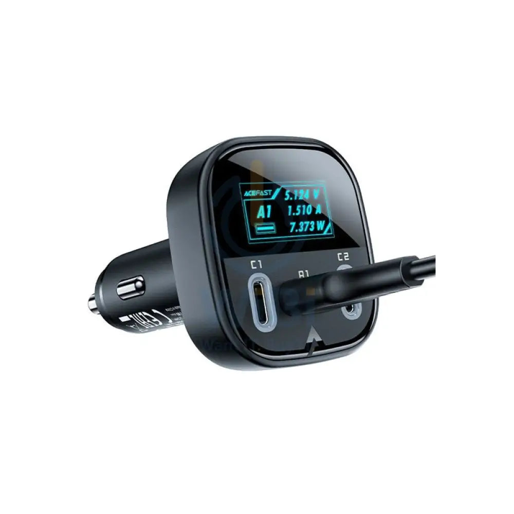 ACEFAST B5 101W (2C + A) metal car charger with OLED smart display - Black Accessories > Power Adapters