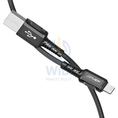 ACEFAST C1-02 USB-A to Lightning aluminum alloy charging data cable - Black Accessories > Cables & Converters > Cables