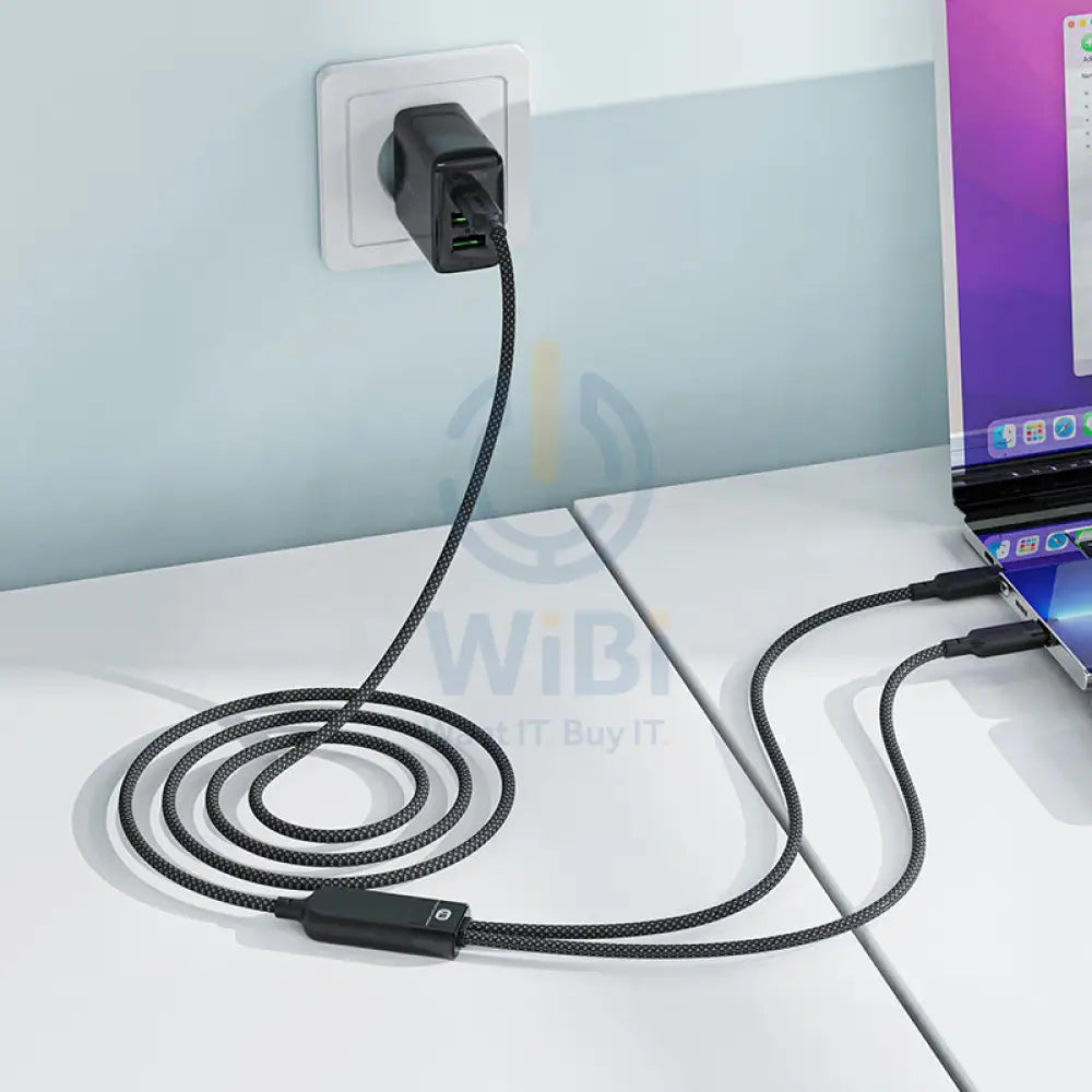 ACEFAST C5-11 USB-C to 2xUSB-C Charging Data Cable - 1.2m / 100W / Black Accessories > Cables & Converters > Cables