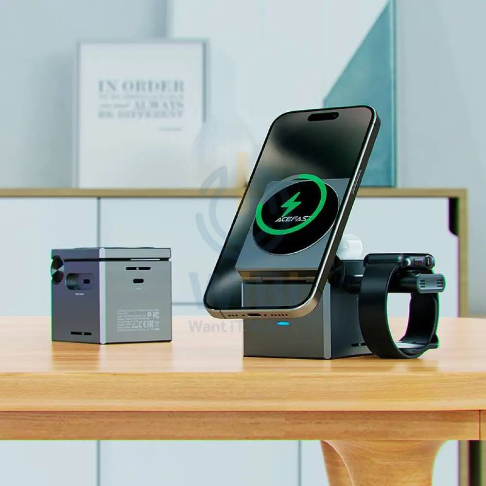 ACEFAST E18 3-in-1 Desktop Wireless Charging Holder - 23W / Metal Grey Accessories > Mobiles & Tablets > Mobiles >