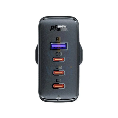 ACEFAST Fast Charge Wall Charger A40 PD100W GaN (3*USB-C + USB-A) charger set (UK) - Black Accessories > Power Adapters