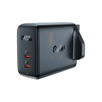 ACEFAST Fast Wall Charger A32 PD50W GaN (USB-C + USB-C) dual port charger (UK) - Black Accessories > Power Adapters