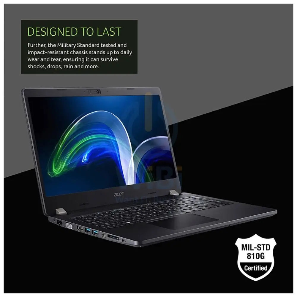 آيسر TravelMate P2 TMP214-53 - 14.0'' FHD / آي 7 / 8 جيجابايت / 512 جيجابايت (NVMe م.2 إس إس دي) / ضمان سنة / الإنجليزية / إنجليزي / صخري / أسود  دوس