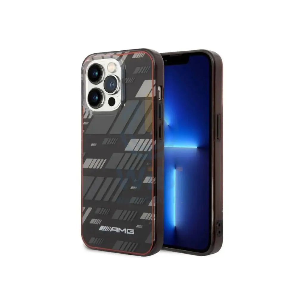 AMG Apple iPhone 14 Pro Max Transparent Double Layer Case Expressive Graphic Design - Black Accessories > Mobiles &