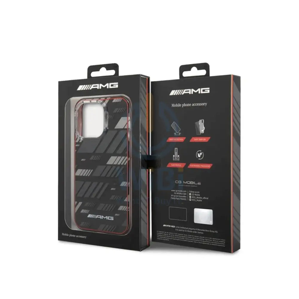 AMG Apple iPhone 14 Pro Max Transparent Double Layer Case Expressive Graphic Design - Black Accessories > Mobiles &