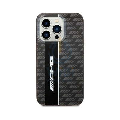AMG Apple iPhone 14 Pro Max Transparent Double Layer Case with Carbon Pattern II - Black Accessories > Mobiles &
