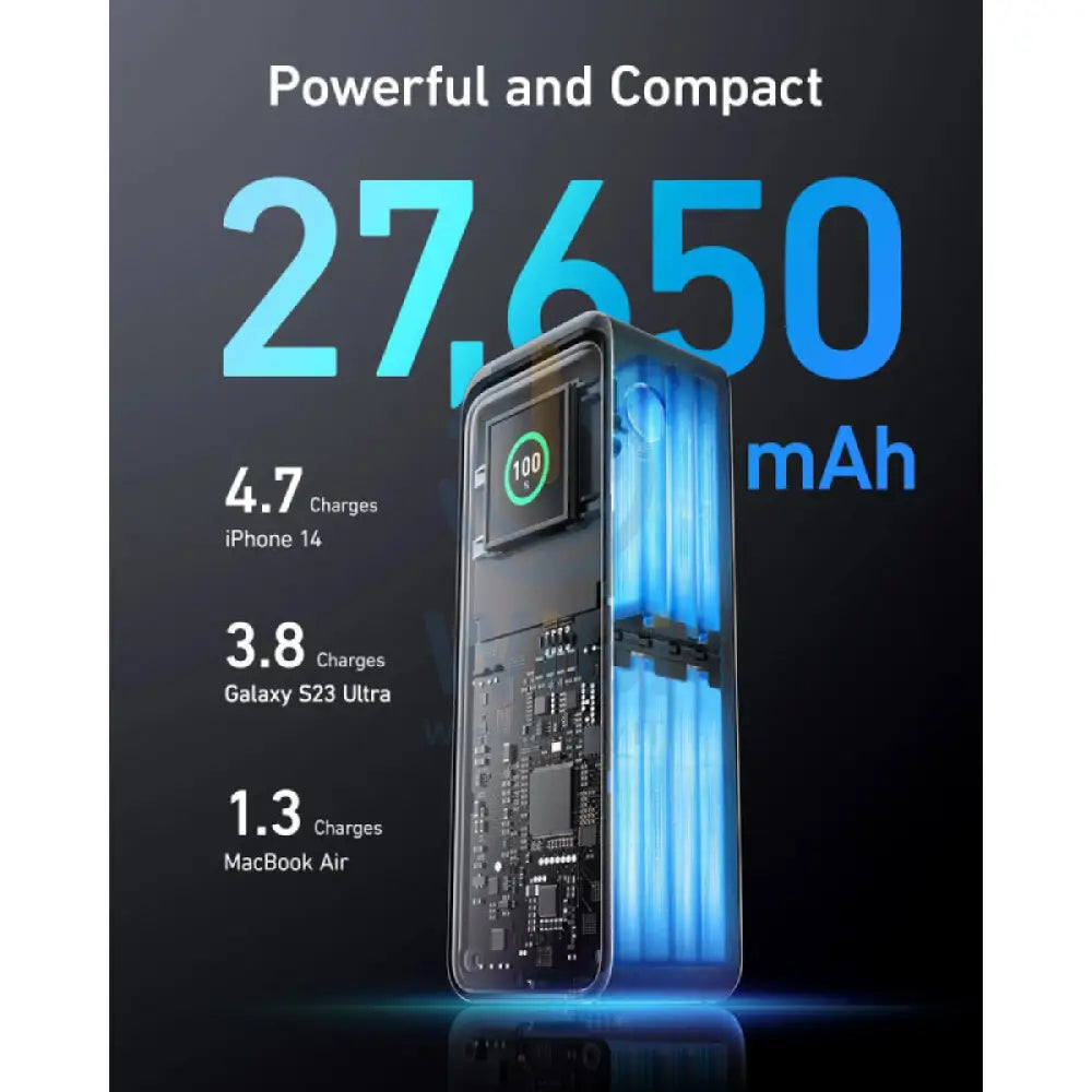 Anker 3-Port 250W Power Bank with LCD Screen - 27,650mAh / Black Accessories > Power Bank