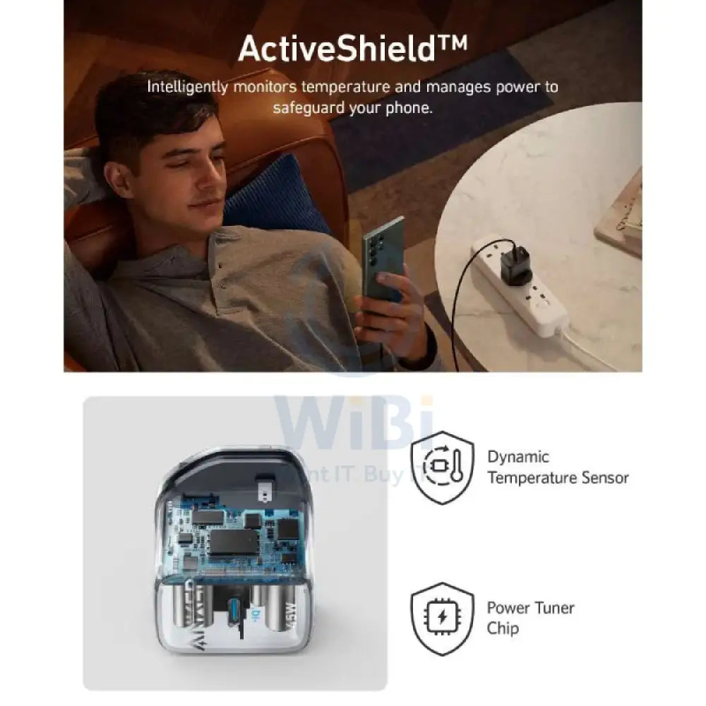 Anker 313 Wall Charger - 45W / USB-C / Black Accessories > Power Adapters