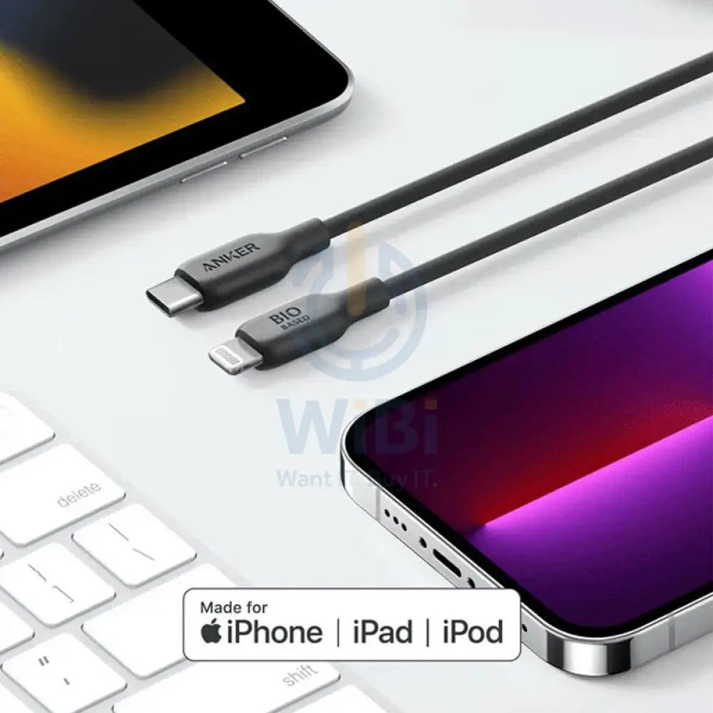 Anker 542 USB-C to Lightning Cable (Bio-Based) (1.8m/6ft) -Black Accessories > Cables & Converters > Cables > Offer Zone